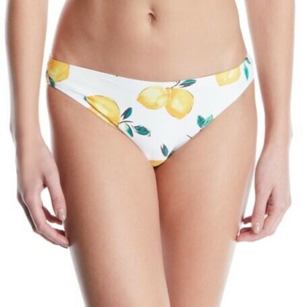 Kate Spade New York White Allover Lemon Print Beach‎ Bikini Bottoms Size XL NWOT